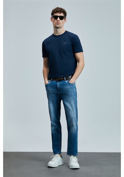 Lufian Orlando Smart Jean Erkek Pantolon Slim Fit Mavi Mavi 111200204100300 Mavi