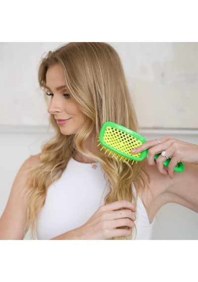 Unbrush Islak Ve Kuru Havalandırmalı Dolaşık Açıcı Saç Fırçası, Limon Kireç Yeşili