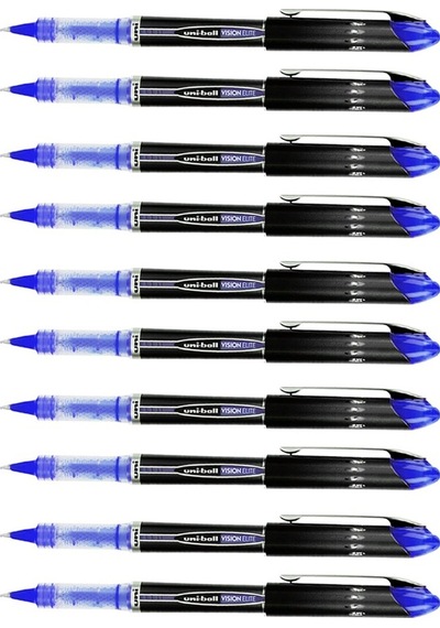 Mavi Pilot Kalem Ub-205 Vision Elite 0.5mm 10 Adet Uniball Pilot Kalem 0.5 Mm Roller Uçlu Pilot Kalem İnce Uçlu Likit Mavi