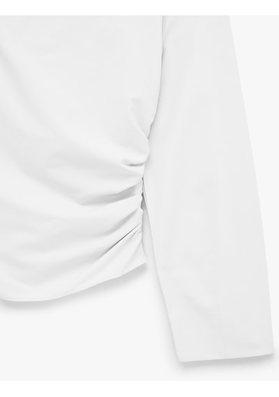 Koton Pamuklu Uzun Kollu Drape Detaylı Poplin Açık Omuz Asimetrik Bluz Kırık Beyaz 6sak60402uw Ekru Koton Pamuklu Uzun Kollu Drape Detaylı Poplin Açık Omuz Asimetrik Bluz Kırık Beyaz 6sak60402uw Ekru