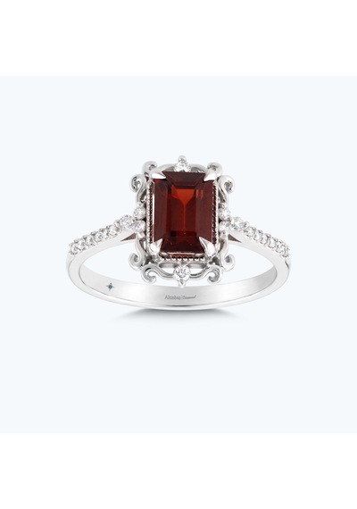 Altınbaş Pırlanta Garnet Emerald Kesim Yüzük Pnf046ga-14k