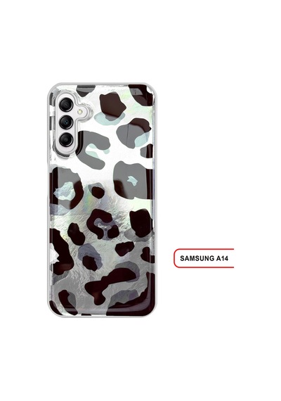 Samsung Galaxy A14 Uyumlu Lüks Leopar Desenli Silikon Telefon Kılıfı Desen1