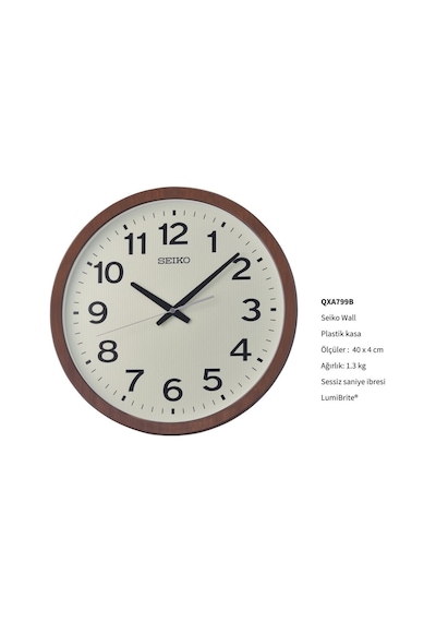 Seiko Qxa799b Lumibrite Sessiz Saniyeli Duvar Saati Çok Renkli