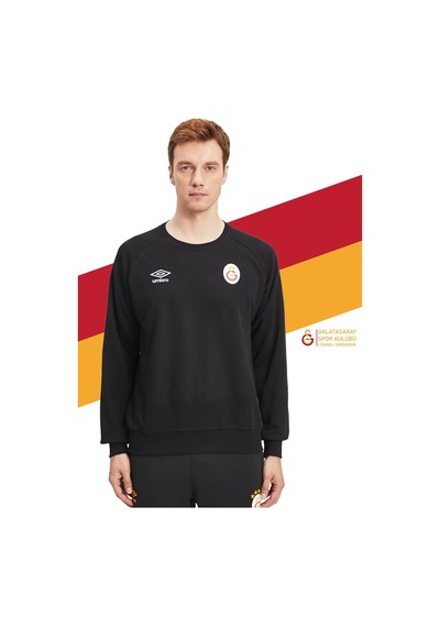 Galatasaray Lisanslı Sıfır Yaka Siyah Sweat Gs Aslan Baskılı Ahşap Kutulu Siyah