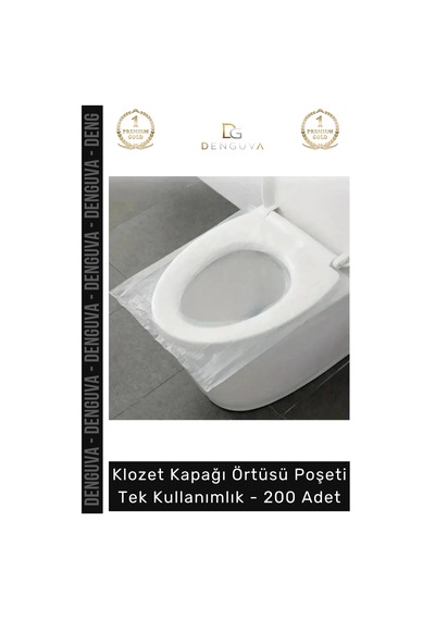 Klozetpoşeti Klozet Kapağı Örtüsü Poşeti Hijyenik Su Geçirmez Geniş Klozet Tek Kullanımlık 200 Adet Çok Renkli