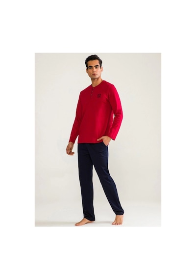 Angbutik D's Damat 01005 Uzun Kol Pijama Takımı Bordo