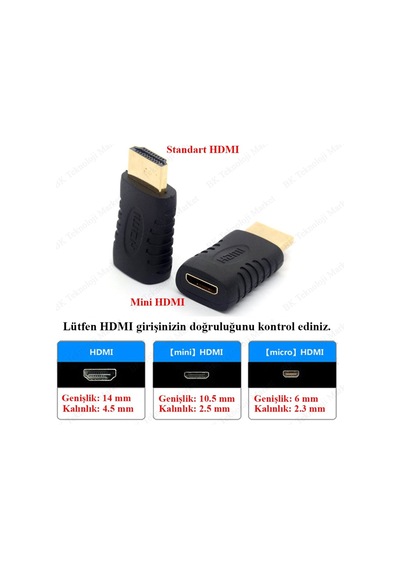 Hdmı Erkek - Mini Hdmı Dişi Dönüştürücü Adaptör