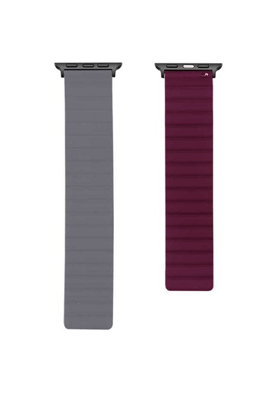 Watch Ultra 49mm Kordon Uyumlu Krd-52 Strap Kayış Tuva- Gri-kırmızı