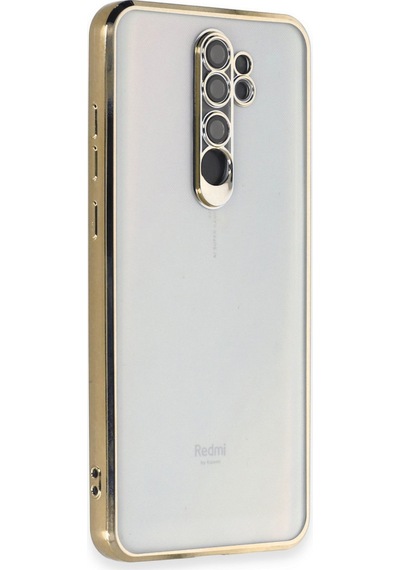 Newface Xiaomi Redmi Note 8 Pro Kılıf Razer Lensli Silikon - Gold Gold