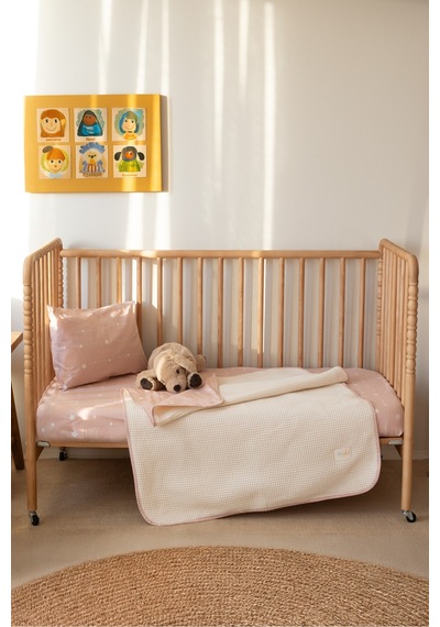 Esti Baby Bebek & Çocuk Uyku Seti 3'lü Pike Takımı 70x120 CM Lastikli Çarşaf - Örtü - Yastık Kılıfı