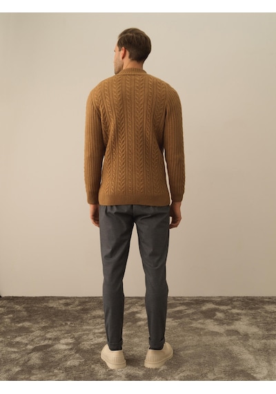 Xint Camel Regular Fit Dik Yaka Hırka 801779