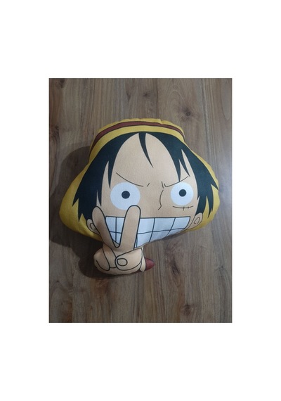 One Piece Monkey D Lufy Kafa Şekilli Tasarım Karakter Yastık Cok Renklı