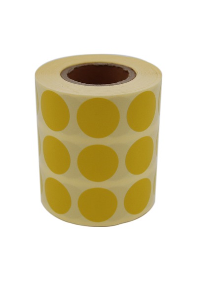 Renkli Kuşe Rulo Çap Etiketi 25mm X 25mm 2500 Adet Yan Yana 3 Lü