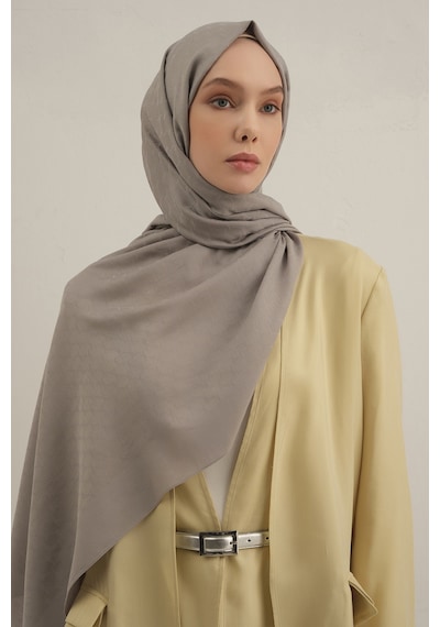Armine Gri Link Desen Bambu Cotton Şal 20 Gri