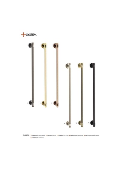System Çekme Kapı Kolu Füme Renk Kol 600mm Ph9630 0600 Bbn-bbn-bbn
