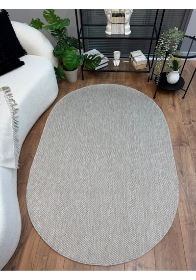 Elit 1017 Gri Sisal Hasır Görünümlü Modern Salon Oturma Odası Dört Mevsim Halı Bej