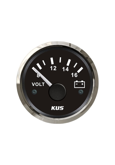KUS Voltmetre Göstergesi Siyah 12V 52 MM