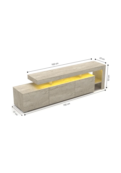 Luma Led Işıklı Tv Ünitesi Traverten