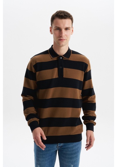AR-MA Arma Erkek Ribanalı Regular Fit Çizgili %100 Pamuk Ringel Ottoman Kumaş Polo Yaka Düğmeli Sweatshirt K30554952602 Siyah AR-MA Arma Erkek Ribanalı Regular Fit Çizgili %100 Pamuk Ringel Ottoman Kumaş Polo Yaka Düğmeli Sweatshirt K30554952602 Siyah