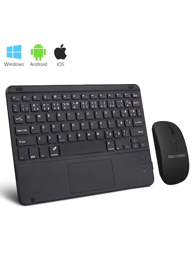 Microcase Tablet Ve Telefonlar İçin Bluetooth Touchpad Klavye Ve Mouse Set Siyah- Al5397 Siyah