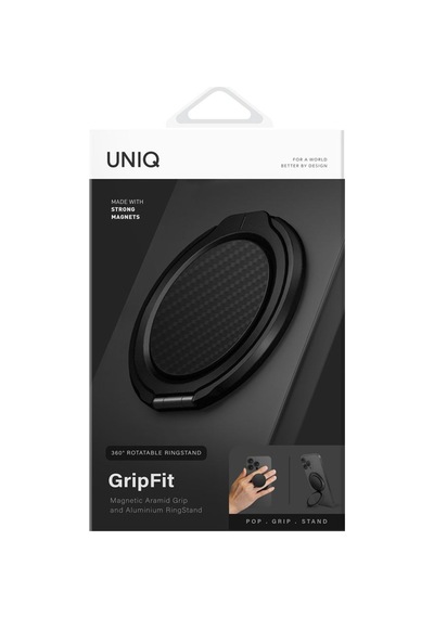 Gripfit Premium Serisi 360 Manyetik Telefon Tutucu Ve Standlı Kevlar Karbon Ve Alüminyum Yüzük A