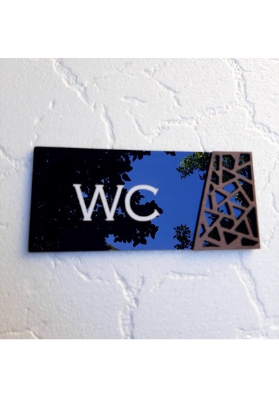 Black Pearl Serisi Wooden Wc Yönlendirme Tabelası