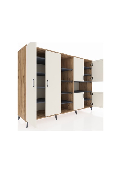 Kronos Dolap 13 Raflı 6 Kapaklı 220x59x163 Çam-aytaşı/antrasit Aytası/antrasıt - Atlas Çam Kronos Dolap 13 Raflı 6 Kapaklı 220x59x163 Çam-aytaşı/antrasit Aytası/antrasıt - Atlas Çam