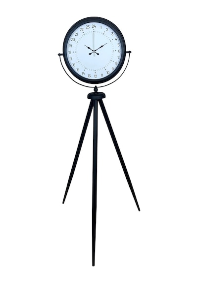 Siyah 24 Saat Göstergeli Özel Tasarım Tripod Ayaklı Saat Çok Renkli