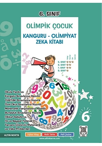Altın Nokta 6. Sınıf Olimpik Çocuk Kanguru - Olimpiyat Zeka Kitabı Tamamı Çözümlü