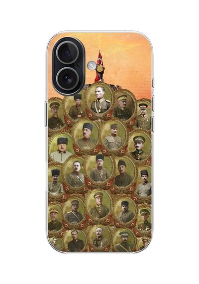 Apple Uyumlu iPhone 17  Atatürk Ve Kurtuluş Savaşı Komutanları Baskılı Silikon Kılıf Renkli
