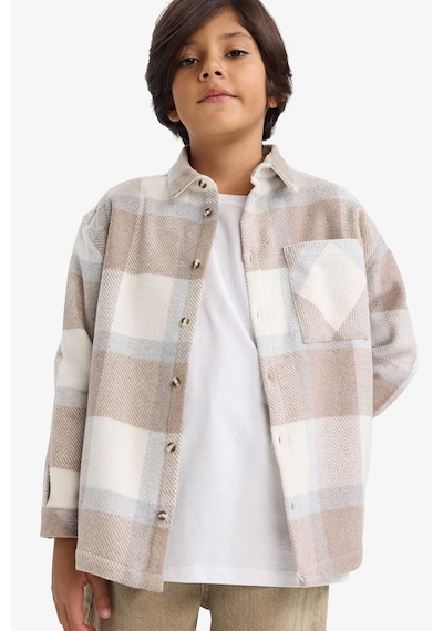 Defacto Erkek Çocuk Overshirt Fit Polo Yaka Ekose Desenli Flanel Uzun Kollu Gömlek G4505a825cwbg268 Bej-bg268 Defacto Erkek Çocuk Overshirt Fit Polo Yaka Ekose Desenli Flanel Uzun Kollu Gömlek G4505a825cwbg268 Bej-bg268