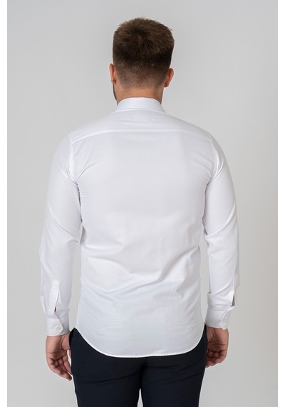 White Stone Verona Pamuklu Regular Fit Düz Gömlek Beyaz