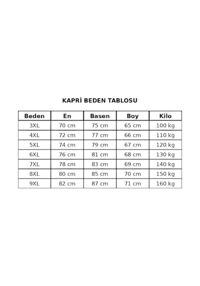 Sngl Tekstil Erkek Büyük Beden Kapri 3xl 4xl 5xl 6xl 7xl 8xl 9xl Siyah