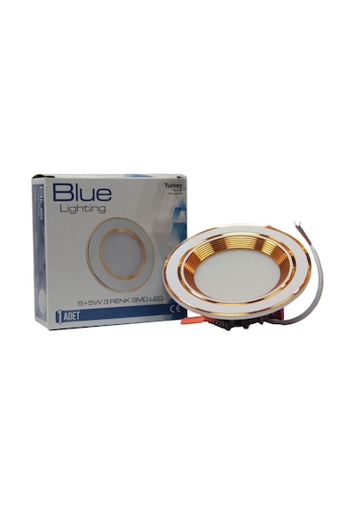 Blue Tek Spot 3 Renk 5 Watt Armatür 220V Altın