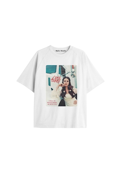 Kalic Studio Lana Del Rey Oversize T-shirt Kod52 Beyaz-52