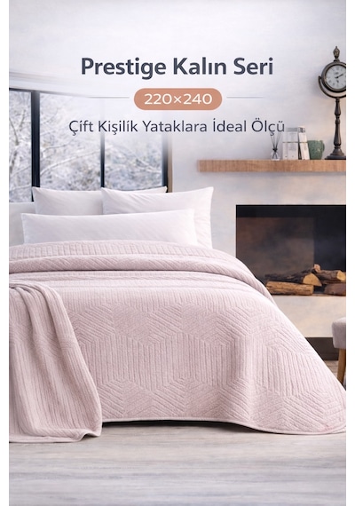 Özdilek Prestige Çift Kişilik Battaniye 220x240 Kristal Gri Yeni Gri