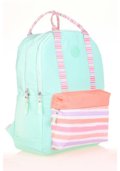 Kaukko Double Stripe Sırt Çantası Mint K1767