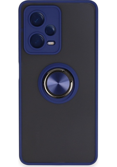 Newface Xiaomi Redmi Note 12 5g Kılıf Montreal Yüzüklü Silikon Kapak - Lacivert Lacivert