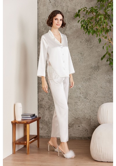 Pierre Cardin Kadın 6'lı Saten Çeyiz Seti Ekru