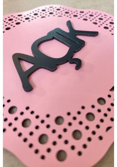Hazeran Rattan Desenli Modern Açık/kapalı Tabelası - Pembe