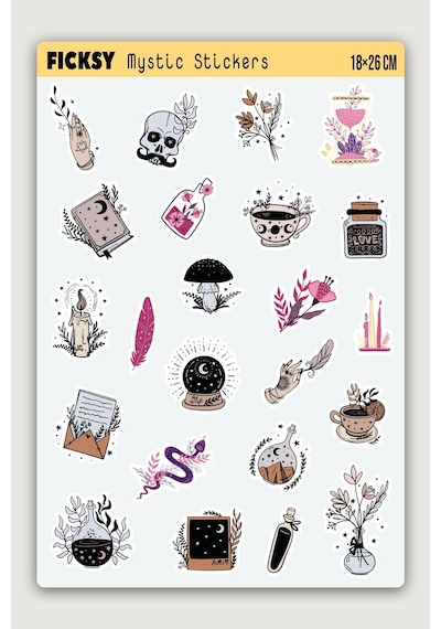 Mistik Sticker Seti - 23 Adet Etiket Çıkartma Diğer