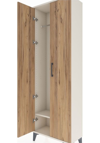 Arges Dolap Tek Raflı 2 Kapaklı Tek Askılı 60x30x182 Aytaşı-çam Aytaşı