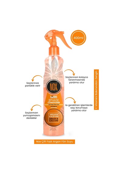 Nox Çift Fazli Fön Suyu Argan Kalsiyum 400 Ml