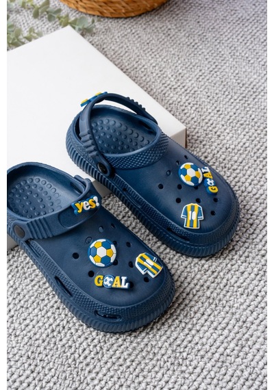 N Moda Unisex Çocuk Figürlü Sticker Sandalet-terlik Fenerbahçe