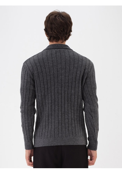 Xint Antra Dokulu Yumuşak Dokulu Regular Fit Kazak 801798 Antrasit