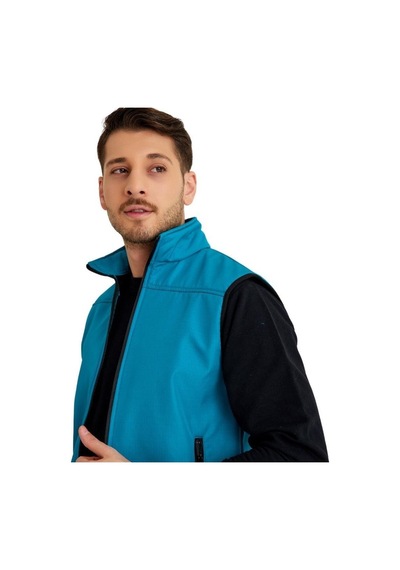 Şensel Erkek Softshell Yelek, Turkuaz 118E2209 Su Itici - Rüzgar Geçirmez 001