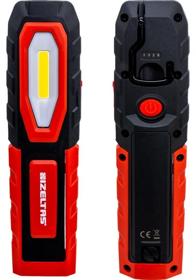 İzeltaş Cob Led Şarjlı Büyük Boy Çalışma Lambası 600 Lm Kırmızı - Siyah