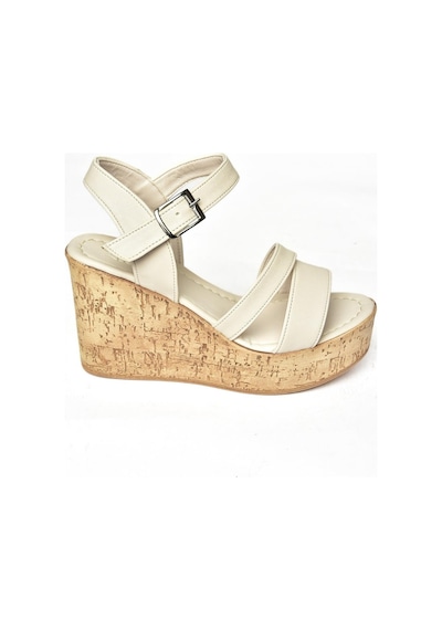 Fox Shoes S996061209 Bej Dolgu Topuklu Kadın Ayakkabı Bej