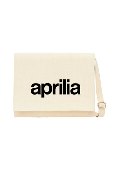 Aprilia Text Logo Krem Postacı Çantası Krem Kanvas Postacı Çantası