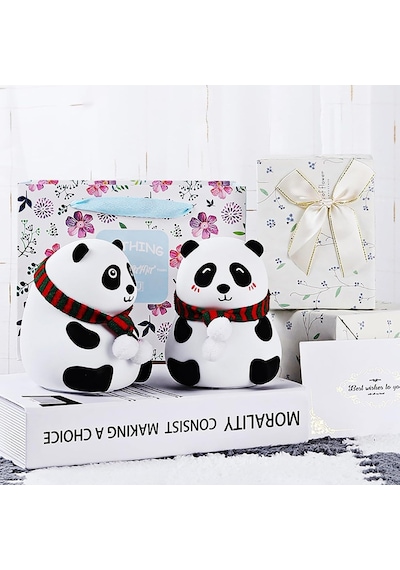 Sevimli Panda Gece Lambası Silikon Led Işık Çocuk Odası Dekoru Hediye Gözü Açık Çok Renkli